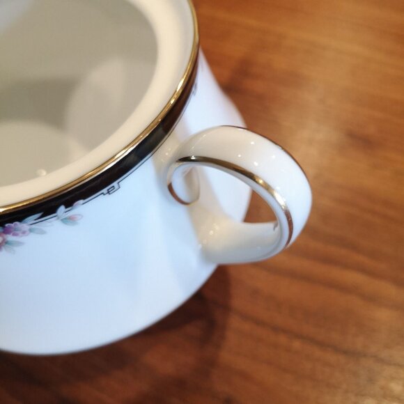 Noritake Legendary Belle Empress Sugar Bowl With Lid And Creamer Milk Jug Mint - Picture 9 of 15